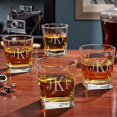 thumbnail image 2 of HomeWetBar Personalized Whiskey Glasses - Rutherford Engraved Rocks Glasses, 2 of 4