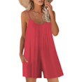 thumbnail image 1 of ORUYROP SNUGWIND Femmes Casual Sans Manches Sangle Lâches Combinaisons Réglables Stretch Shorts Romper avec Poches, 1 of 5