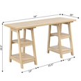 thumbnail image 4 of Convenience Concepts Designs2Go Bureau Tréteau Double, Fini Bois Naturel, 4 of 6