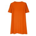 thumbnail image 4 of Ersazi Hauts Habillés pour Femmes Grande Taille Femmes Ample à Col Rond Été Manches Courtes Robe en Coton et Lin en Liquidation Orange TG, 4 of 9