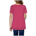 thumbnail image 2 of Tuniques Décontractées pour Filles, Nœud à l'Avant, Boutons, Manches Courtes, Blouse, T-Shirt, Tee, 2 of 8