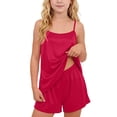 thumbnail image 2 of Cute Summer Set Children's Solid Color Round Neck Sleeveless Top and Shorts Two-Piece Homewear for Kids, 2 of 7