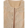 thumbnail image 3 of Diconna Gilet pour Femmes, Sans Manches à devant Ouvert avec Broderie de Fleurs et Paillettes, Gilet d'Extérieur pour la Rue Cual, 3 of 9