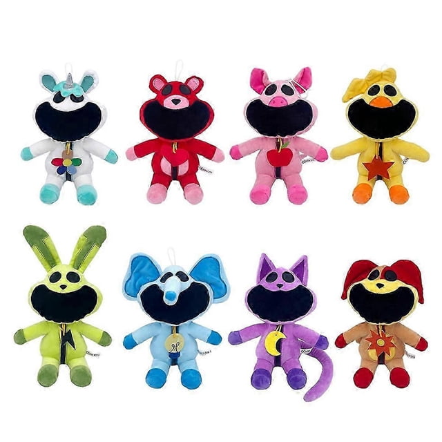 8PCS Hoppy Plush Smiling Critters Plushies