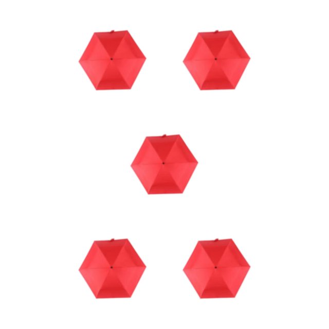 kurtrusly Breathable Umbrella For Outdoor Activities And Sun Protection Folding Sun Umbrellas Rainproof Umbrellas Multi-function red 5Set