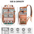 thumbnail image 3 of Bohemian Cooler Backpack – Leakproof Insulated Double Compartment Bag, Tribal Patterned, Earthy Artistic Style Lunch Backpack for Outdoor Trips, Office, 3 of 6