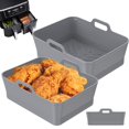 thumbnail image 2 of MesaSe 2Pcs Air Fryer Silicone Liner with Handle Heat Resist Air Fryer Silicone Pot Reusable Silicone Air Fryer Tray Rectangular Air Fryer Silicone Pan Air Fryer Accessories, 2 of 11