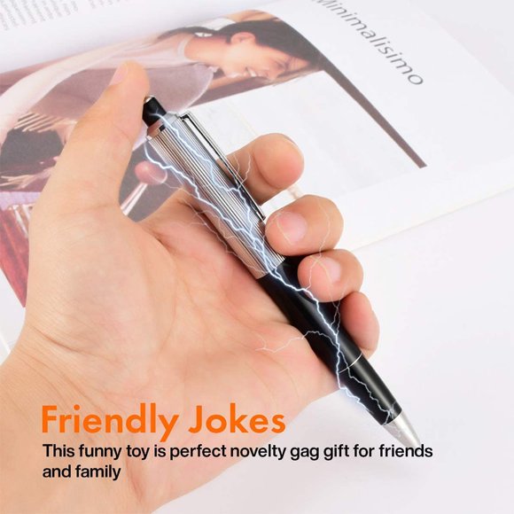 2 Pcs Safe Fun Prank Shock Pens Electric Shock Ballpoint Prank Trick Prank Gag Gadget For Fool's Day