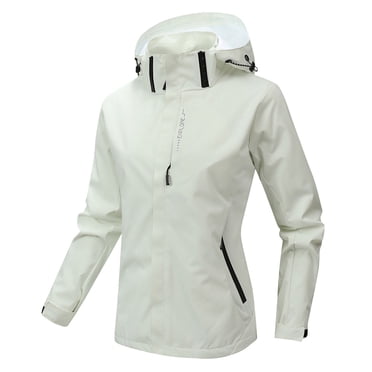 HaiMao Packable Rain Jacket Clearance Women Lightweight Waterproof Raincoat with Hood Cycling Bike Jacket Windbreaker White 16(XXXXL)