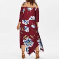 thumbnail image 4 of LSLJS Robe Maxi Fluide à Imprimé Floral pour Femmes, Épaules Dénudées, Grande Taille, à Lacets, 4 of 7