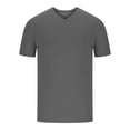 thumbnail image 4 of EOYWHK T-Shirts for Men Lounge Top Summer Casual Solid Color V-Neck Basic Tees Slim Fit Pullover Pajama Top, 4 of 6