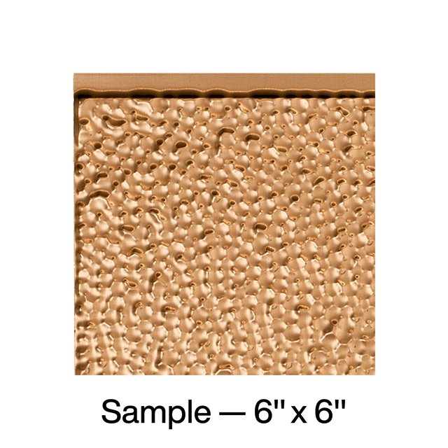 FASÄDE Hammered Decorative Vinyl Backsplash Panel in Polished Copper (6X6 Inch Sample)