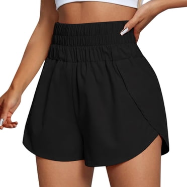 Ketyyh-chn99 Shorts de Vélo Femmes Vêtements Dames Coupe Ample à Cordon Grande Taille Confortables Décontractés Yoga Détente Shorts pour l'Été Plage Noir,2TG