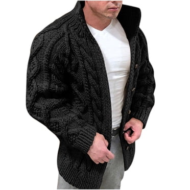 TIMIFIS Cardigans pour Hommes Chandails Mode Chauds et d'Hiver Couleur Cardigan en Tricot de Laine Printemps