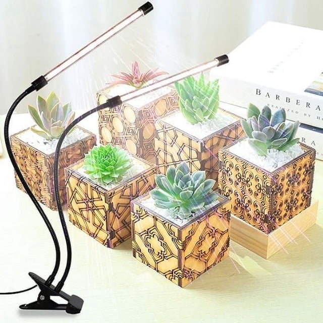 Lampe Phytolampe à DEL 6000K à Spectre Complet à Pince, Multi-Têtes, Étanche, Lampe de Croissance pour Plantes avec DEL Bleues et Rouges pour Plantes d'Intérieur