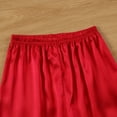 thumbnail image 4 of Fridja Satin Pajamas for Girls, Summer Solid Color Long Sleeve Comfortable Soft Satin Button Down PJ Set Gift for Slumber Party, Birthday, Holiday (Red,5-6 Years), 4 of 5