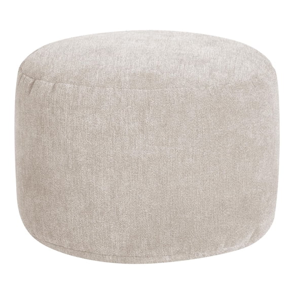 Dotcom Alfa de Gouchee Home– Pouf beige en velours doux rembourré de billes pour salon, chambre à coucher ou dortoir