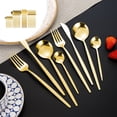 thumbnail image 1 of Stainless Steel Cutlery Set, Hammered Handle Flatware, 24-Piece Kitchen Dining Utensils, Ergonomic Grip, Dishwasher reliable, Rust Resistant, 1 of 6