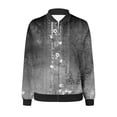 thumbnail image 5 of EQWLJWE Liquidation d'Économies d'Été! Veste Bomber de Baseball Zippée à Poches Imprimées Décontractée pour Femmes, Manteau, 5 of 5