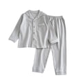 thumbnail image 3 of Ensembles de Pyjama pour Filles Ensemble de Pyjama pour Enfants Automne/hiver de Couleur Unie Décontracté Chaud Manches Longues Pantalon Long Tenue de Nuit Robe à Manches Longues, 3 of 4