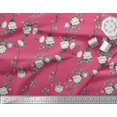 thumbnail image 2 of Soimoi Poly Georgette Fabric Leaves & Peony Floral Decor Fabric Printed Yard 52 Inch Wide, 2 of 5
