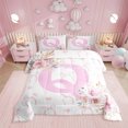 thumbnail image 1 of Erosebridal Ensembles de Literie Lettre Initiale Q Florale Simple avec Couette, Insert de Couette Monogrammé, Déco d'Anniversaire, Réversible, 1 of 8