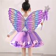 thumbnail image 3 of Girls Butterfly Wing Costume Fancy Dress up Fairy Princess for Photo Props Purple, 3 of 7