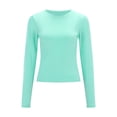 thumbnail image 3 of T-Shirts pour Femmes 2025, T-Shirts Femmes, T-Shirts Unis Rround pour Femmes Tendance Col T-Shirt T-Shirts Chauds pour Femmes Ajusté Manches Longues Jr Automne, 3 of 8