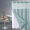 thumbnail image 5 of Birdeem Anneaux de Rideau de Douche, Rideaux de Douche pour Salle de Bain, Rideau de Douche Anneau Double Grand Uni à Étoiles Pleines Réversible pour Salles de Bain, Rideaux de Douche en Tissu Polyester Robuste, Rideaux de Douche pour Salle de Bain, 5 of 5
