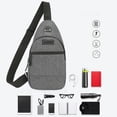 thumbnail image 4 of Grey Chest Bag For Men Multifunctional Lightweight Large Capacity Crossbody Bag Fashionable And Practical For Travel Work And Everyday Carry, 4 of 7