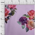 thumbnail image 1 of oneOone Tissu Georgette Viscose Feuilles et Imprimé Aquarelle de Roses Tissu BTY 42 Pouces de Large, 1 of 4
