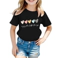 thumbnail image 1 of 2025 Filles Mignon Imprimé Graphique Vêtements 10-12 Col Rond Manche Courte Manche Longue Chemise Tee Été Décontracté T Volant Chemise, 1 of 4