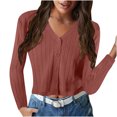 thumbnail image 2 of LOVZFMLL Cardigan pour Femmes Mode et Hiver Décontracté Manche Chandail Blouse Cardigan Uni, 2 of 7