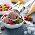 thumbnail image 4 of Ice Cream Scoop 1Pcs 19cm Stainless Steel Ice Cream Scoop with Push-Button Release Multifunctional Fruit and Dough Scooper for Home Kitchen or Ice Cream Parlor JASKFLY, 4 of 9
