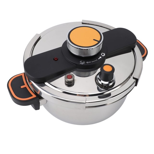Professional Stainless Steel Pressure Cooker, Easy Micro Pressure Design, Non Stick Coating Multipurpose Pot, Food Contact, Even Heating, Dishwasher Safe for All Stoves