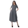 thumbnail image 4 of Moomaya Robes d'Été Imprimées pour Femmes à Manches Courtes en Coton Flex Robe de Soirée, 4 of 5