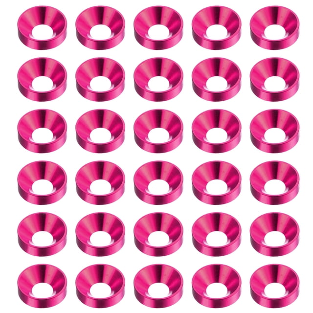 Unique Bargains Lot de 30 Rondelles à Encastrer M4 en Alliage d'Aluminium Anodisé pour Finition, Rose