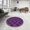 thumbnail image 4 of Ahgly Company Tapis d'Intérieur Lavable en Machine Carré Transitionnel Violet Orchidée Foncé, 6 Pieds Carré, 4 of 7