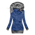 thumbnail image 1 of WEIYLL Vestes en Molleton pour Femmes avec Cordon de Serrage, Capuche, Mode Ajustée, Bleu, Taille m, 1 of 3