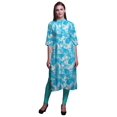 thumbnail image 1 of Bimba Printed Straight Kurtis For Women Button Down Mandarin Indian Tunic X-Large, 1 of 6