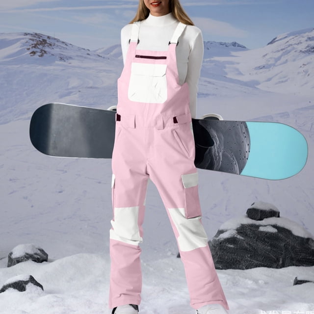 TIMIFIS Salopette de Neige Ajustable pour Femmes et Hommes, Pantalon Salopette Résistant à l'Usure pour Randonnée et Escalade, Pantalon de Ski Isolé avec Poches