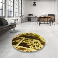 thumbnail image 4 of Ahgly Company Tapis d'Intérieur Lavables en Machine, Carrés de Transition, Jaune Vif, 6' Carré, 4 of 7