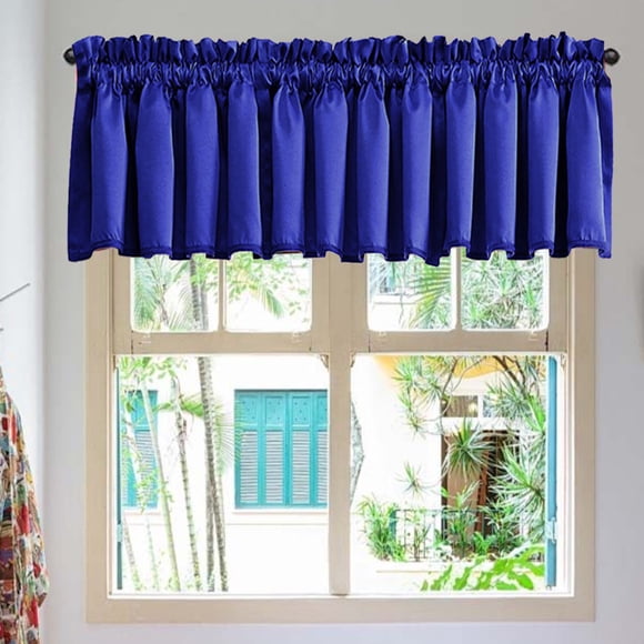 Solid Color Window Valance Cottage Layout Curtain Decoration Curtain Rod Pocket Valance For Kitchen/Living Room 18 X 54 In