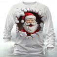 thumbnail image 2 of RXMEKW Haut à Manches Longues à Col Rond avec Imprimé de Noël pour Hommes, Chemise Décontractée en Polyester, Vert Taille g, 2 of 4