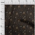 thumbnail image 2 of oneOone Velvet Brown Fabric Floral Craft Projects Decor Fabric Printed By The Yard 58 Inch Wide, 2 of 5