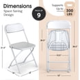 thumbnail image 4 of 9 Pcs Plastic Folding Chairs Stackable Wedding Party Camping Dining Seats Home (Black), 4 of 7