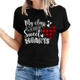 thumbnail image 2 of Pisexur Valentines Day T-shirt Top T-shirt à Manches Courtes Imprimé Amour de la Saint-Valentin pour Femmes Haut à Manches Courtes Col Rond Haut/chemise, 2 of 5