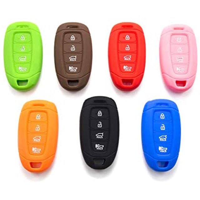 LIGHTKOREA 4 Button Silicone fob Remote Smart Key Case Protector Cover Accessories Compatible with Hyundai 2018 2019
