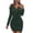 Army Green, variant on cfhntfmh Bodycon Dresses for Women Trendy V Neck Zipped Cold Shoulder Ribbed Party Dress Slim Long Sleeve Cocktail Mini Dress