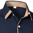 thumbnail image 4 of Penkiiy Chemise Habillée Décontractée pour Homme à Manches Longues Extensible Sans Plis Coupe Régulière à Boutons TP Bleu Marine, 4 of 5
